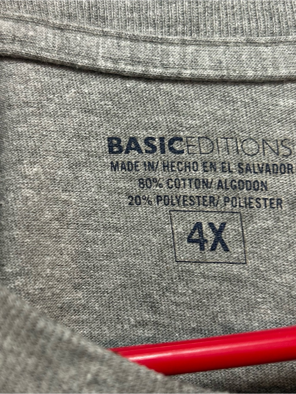 Basic Editions Men's Long Sleeve Crewneck Tee - Heather Gray - Picture 3 of 3